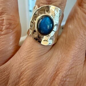 Sterling Silver Ring with Labrodrite Stone